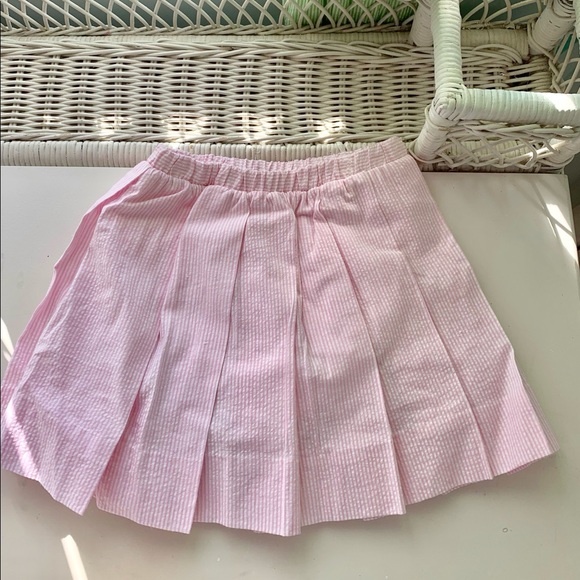 Girls Pink Seersucker Skort - Size 10 - Picture 1 of 4